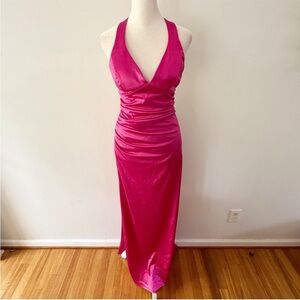 Vintage Women Y2K Satin Babydoll Strappy Maxi Dress Event Prom Evening Formal